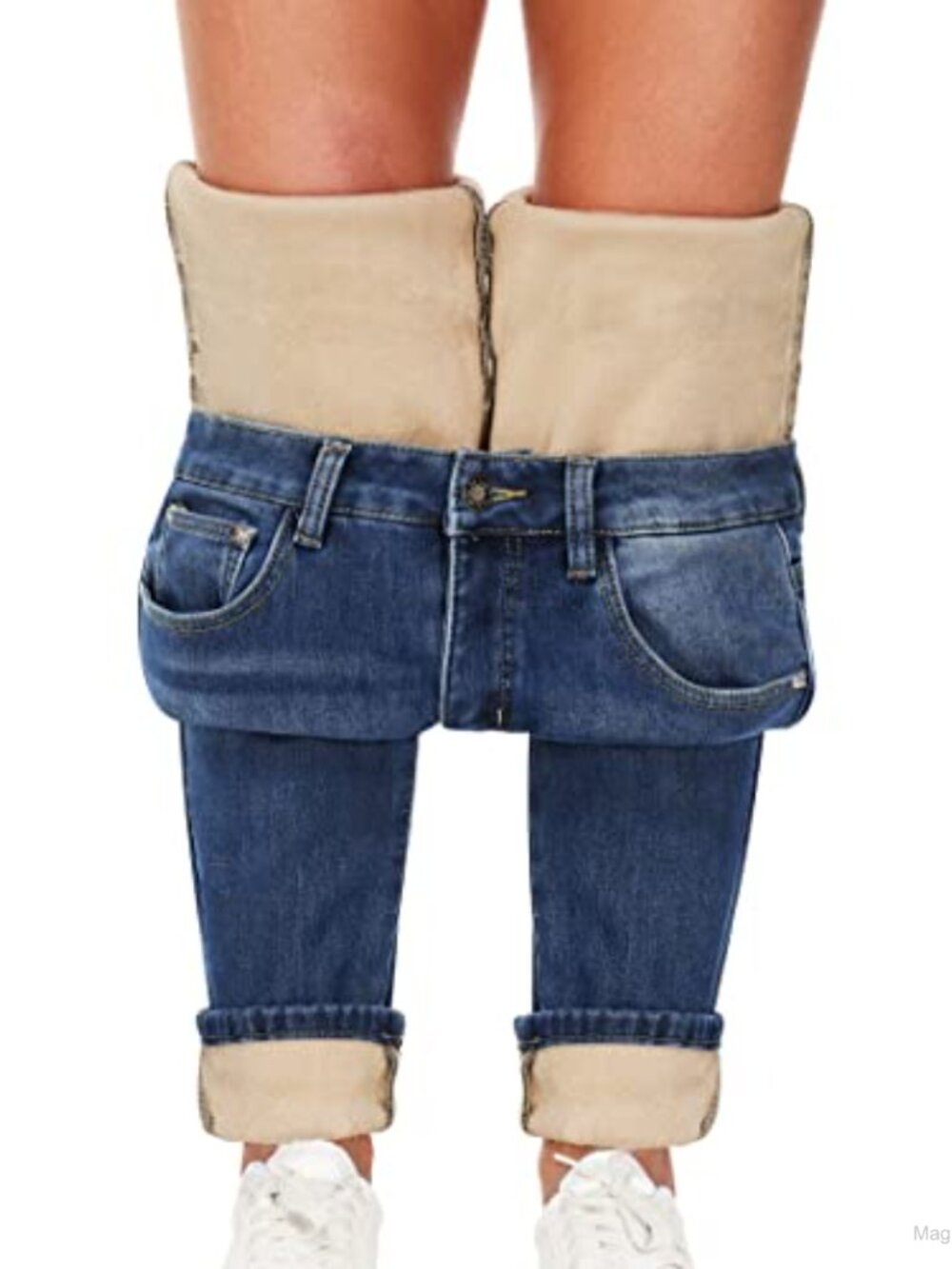 Fleece Lined Jeans Women High Waisted Skinny Winter Pants